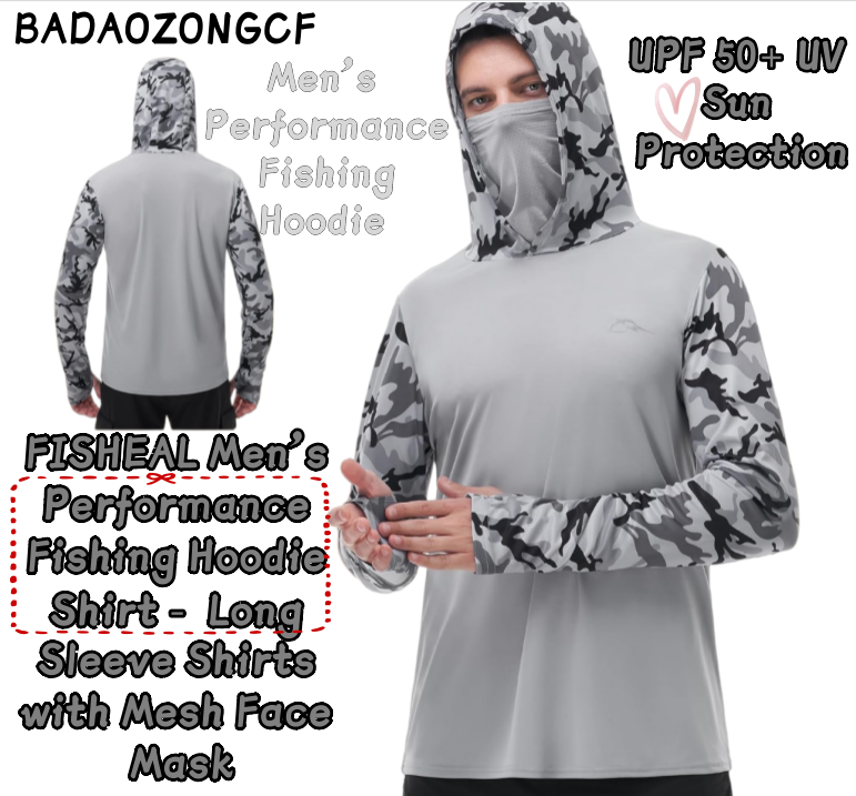 Kaos Hoodie Pancing Pria FISHE - Fishing Mask Sun Protection ulasan dan harga