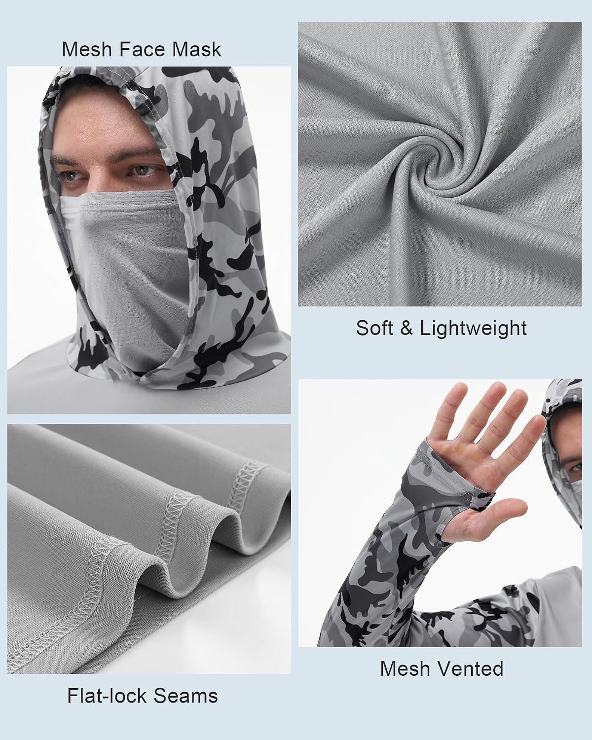 Kaos Hoodie Pancing Pria FISHE - Fishing Mask Sun Protection ulasan dan harga