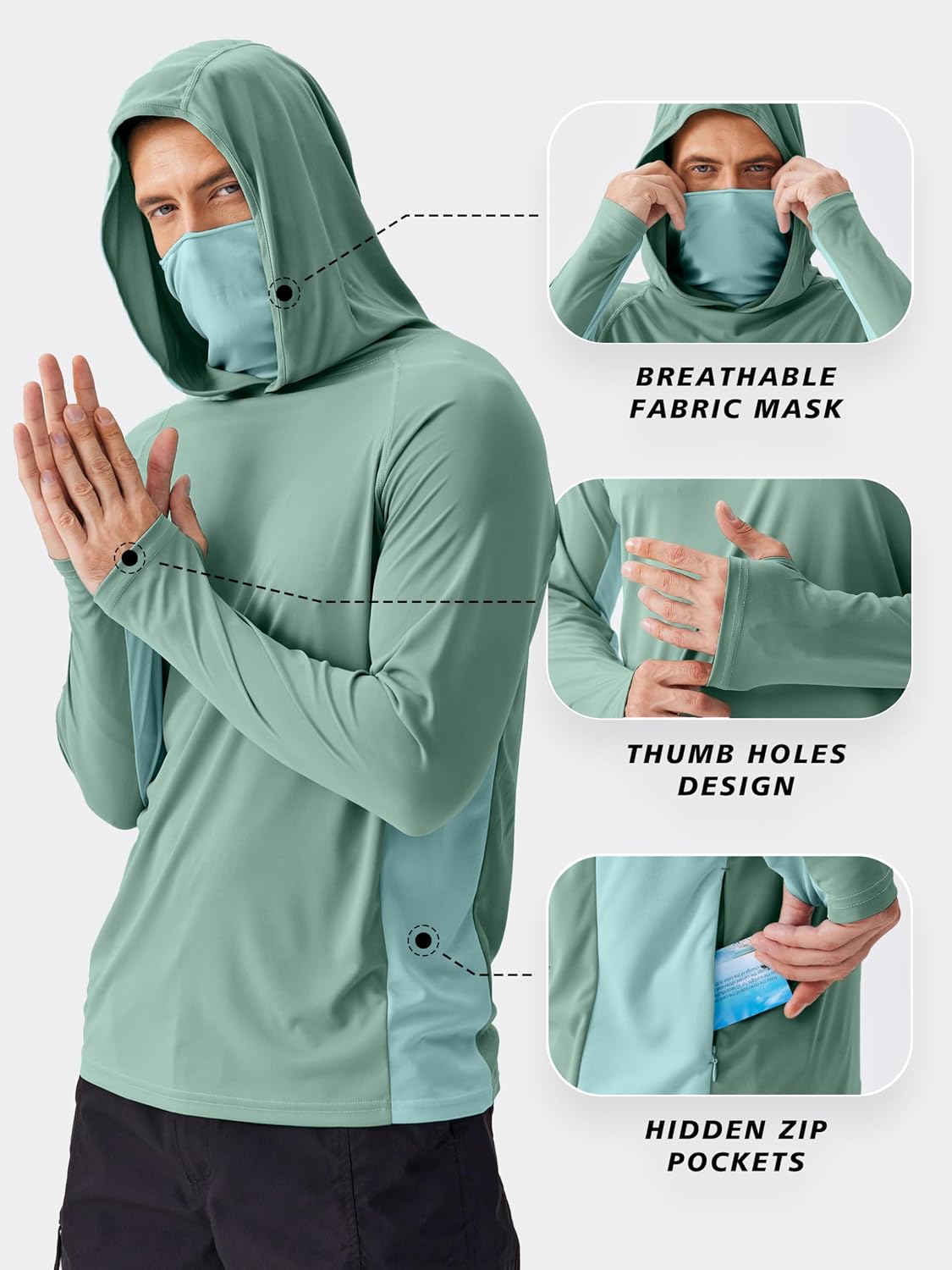 PINSPARK Hoodie Pelindung Mata - Fishing Mask Sun Protection ulasan dan harga